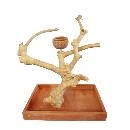Small Java Wood Table Top Play Stand. 15"x10"x15â€ Base, Tree, and 1 Bowl