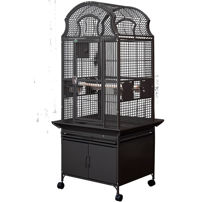 RY3223 A&E Victorian Cage with Cabinet Base - Black - 32" x 23"