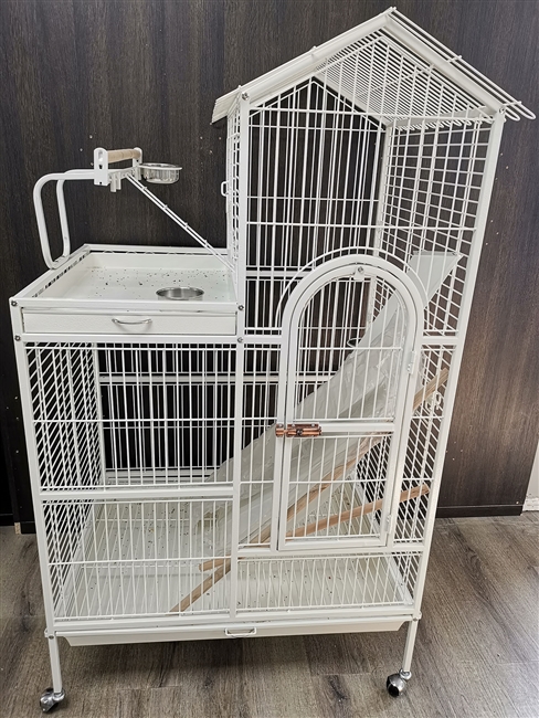 CTB19(White) Deluxe Parrot Bird Cage w/ Playtop Bird Cage