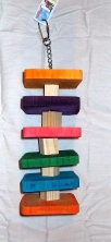 MT-8 6 4x4xl/2 inch colored wood shapes on chain.
