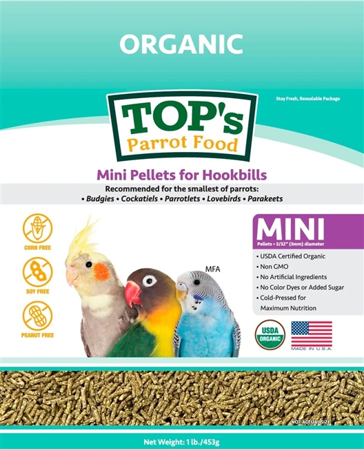 TOP's Mini Pellets For Hookbills - Small Parrots - 1lb
