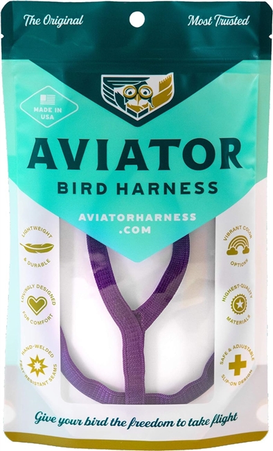 Aviator Bird Harness And Leash - Purple - X-Large