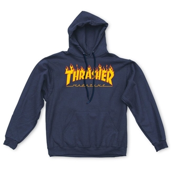 thrasher magazine flame hood navy