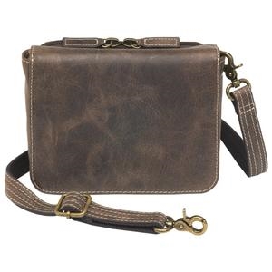 Distressed Buffalo Leather Cross Body Organizer