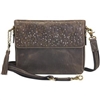 Distressed Buffalo Leather Shoulder Clutch