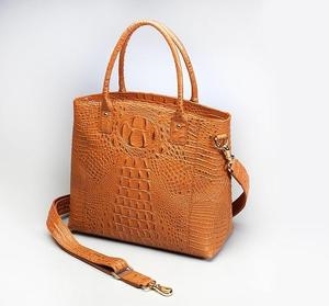 Town Tote 3-D American Debossed Croco Pattern Cowhide