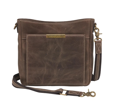 Distressed Leather Slim X-Body RFID Purse