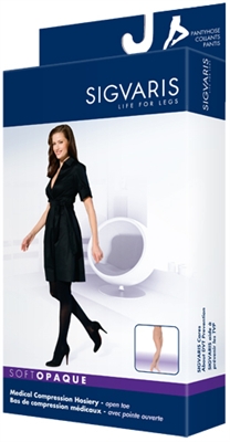 Sigvaris 840 Soft Opaque Open Toe Pantyhose