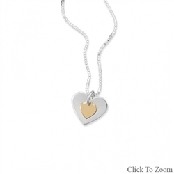 DOUBLE HEART TWO-TONE NECKLACE