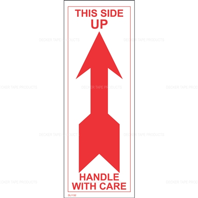 DL1132 <br> THIS SIDE UP - HANDLE WITH CARE <br> 2-1/2"  X 7"