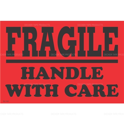 DL1161 <br> FRAGILE HANDLE WITH CARE <br> 4" X 6"