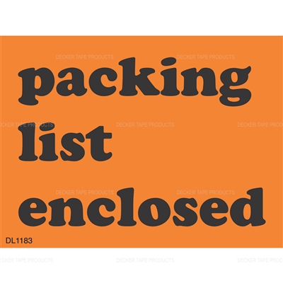 DL1183 <br> PACKING LIST ENCLOSED <br> 3" X 4"