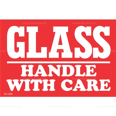 DL1229 <br> GLASS HANDLE WITH CARE <br> 4" X 6"