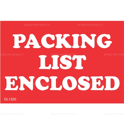 DL1320 <br> PACKING LIST ENCLOSED <br> 2" X 3"