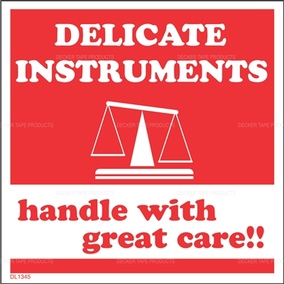 DL1341 <br> DELICATE INSTRUMENTS HANDLE WITH GREAT CARE <br> 4" X 4"