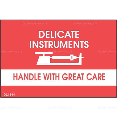 DL1344 <br> DELICATE INSTRUMENTS HANDLE WITH GREAT CARE <br> 2" X 3"