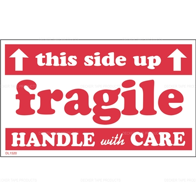 DL1520 <br> FRAGILE THIS SIDE UP HANDLE WITH CARE <br> 3" X 5"