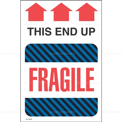 DL1550 <br> FRAGILE THIS END UP <br> 4" X 6" 
