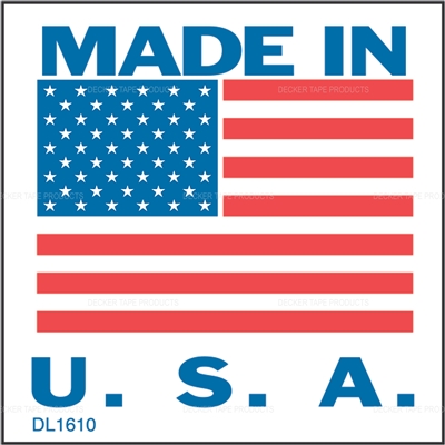 DL1610 <br> FLAG MADE IN USA <br> 2" X 2" 