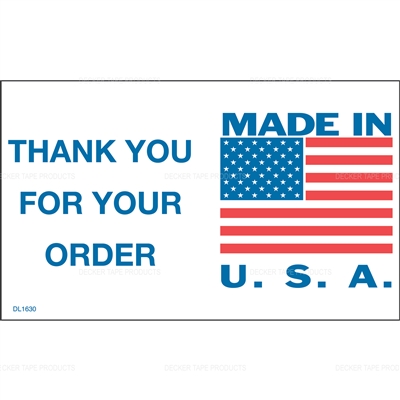 DL1630 <br> FLAG MADE IN USA THANK YOU <br> 3" X 5"
