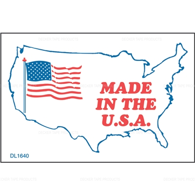 DL1640 <br> FLAG MADE IN THE USA <br> 2" X 3"