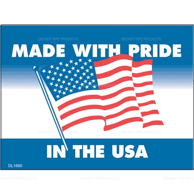 DL1660 <br> FLAG MADE WITH PRIDE IN THE USA <br> 3" X 4"

