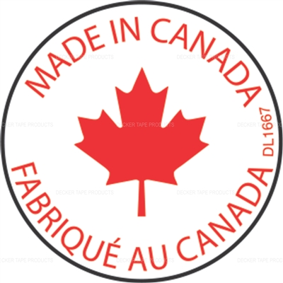 DL1667 <br> MADE IN CANADA <br> 1"