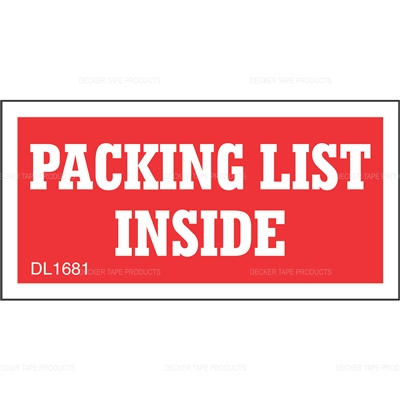 DL1681 <br> PACKAGING LIST INSIDE <br> 1-1/2" X 3"