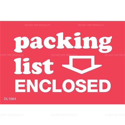 DL1684 <br> PACKING LIST ENCLOSED <br> 2" X 3"