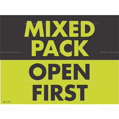 DL1753 <br> MIXED PACK OPEN FIRST <br> 3" X 4"