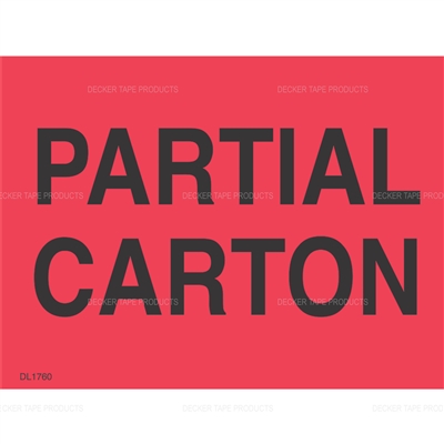 DL1760 <br> PARTIAL CARTON <br> 3" X 4" 
