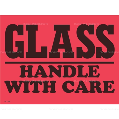 DL1766 <br> GLASS HANDLE WITH CARE <br> 4" X 6"

