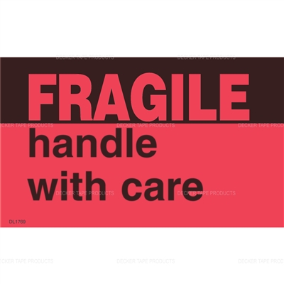 DL1769 <br> FRAGILE HANDLE WITH CARE <br> 3" X 5"