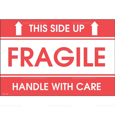 DL1776 <br> FRAGILE THIS SIDE UP HANDLE WITH CARE <br> 4" X 6"