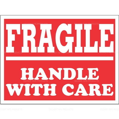 DL1778 <br> FRAGILE HANDLE WITH CARE <br> 3" X 4"