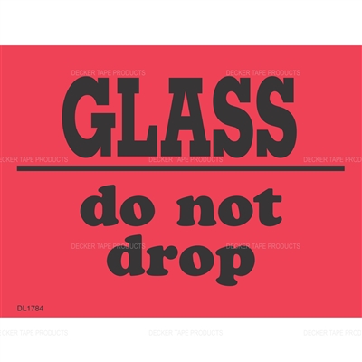 DL1784 <br> GLASS DO NOT DROP <br> 3" X 4"
