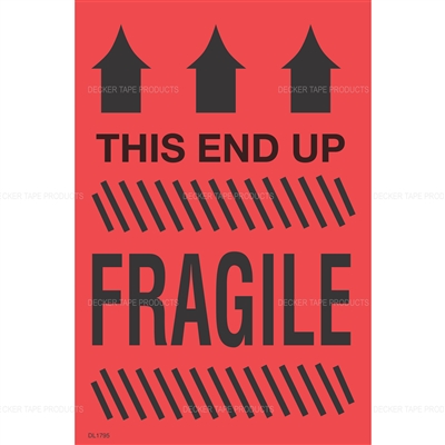 DL1795 <br> THIS END UP FRAGILE <br> 4" X 6"