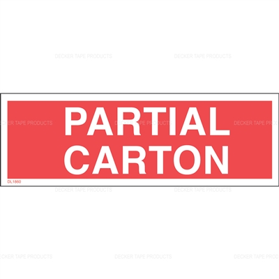 DL1860 <br> PARTIAL CARTON <br> 2" X 6"