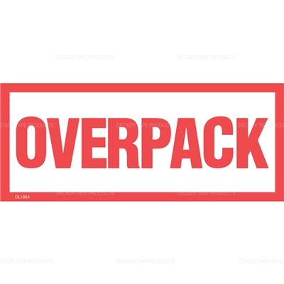 DL1864 <br> OVERPACK <br> 2-1/2" X 6"