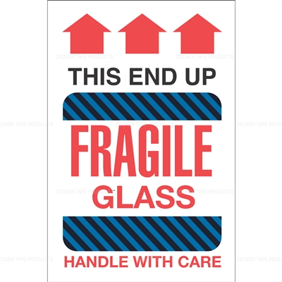 DL1980 <br> THIS END UP FRAGILE GLASS <br> 4" X 6"