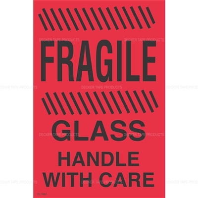 DL1982 <br> THIS END UP FRAGILE GLASS <br> 4" X 6"