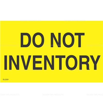 DL2281 <br> DO NOT INVENTORY <br> 3" X 5"