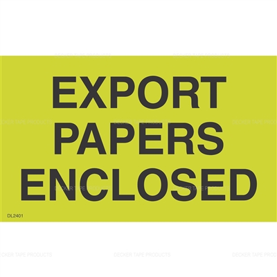 DL2401 <br> EXPORT PAPERS ENCLOSED <br> 3" X 5"