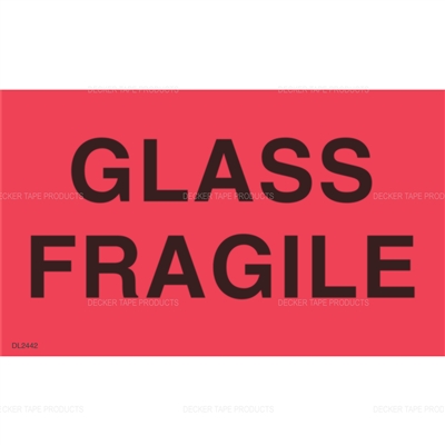 DL2442 <br> GLASS FRAGILE <br> 3" X 5"