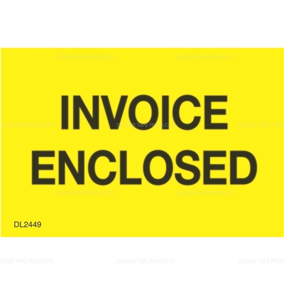 DL2449 <br> INVOICE ENCLOSED <br> 2" X 3"