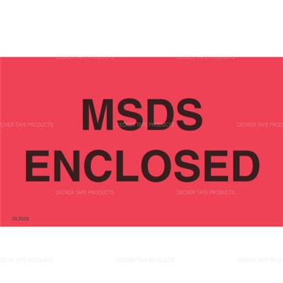DL2523 <br> MSDS ENCLOSED <br> 3" X 5" 