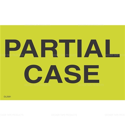 DL2581 <br> PARTIAL CASE <br> 3" X 5" 