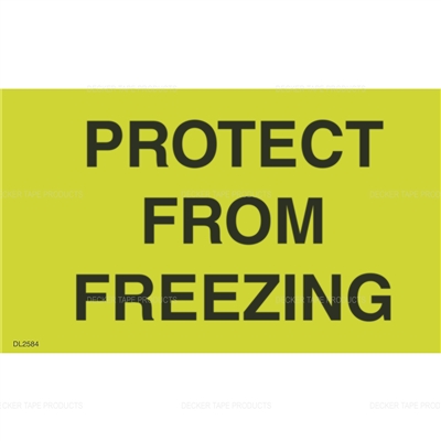 DL2584 <br> PROTECT FROM FREEZING <br> 3" X 5"