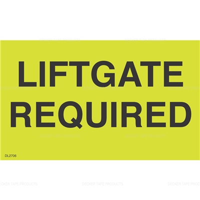 DL2706 <br> LIFTGATE REQUIRED <br> 3" X 5"