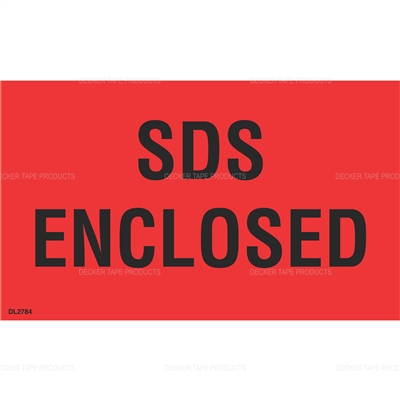 DL2784 <br> SDS ENCLOSED <br> 3" X 5"